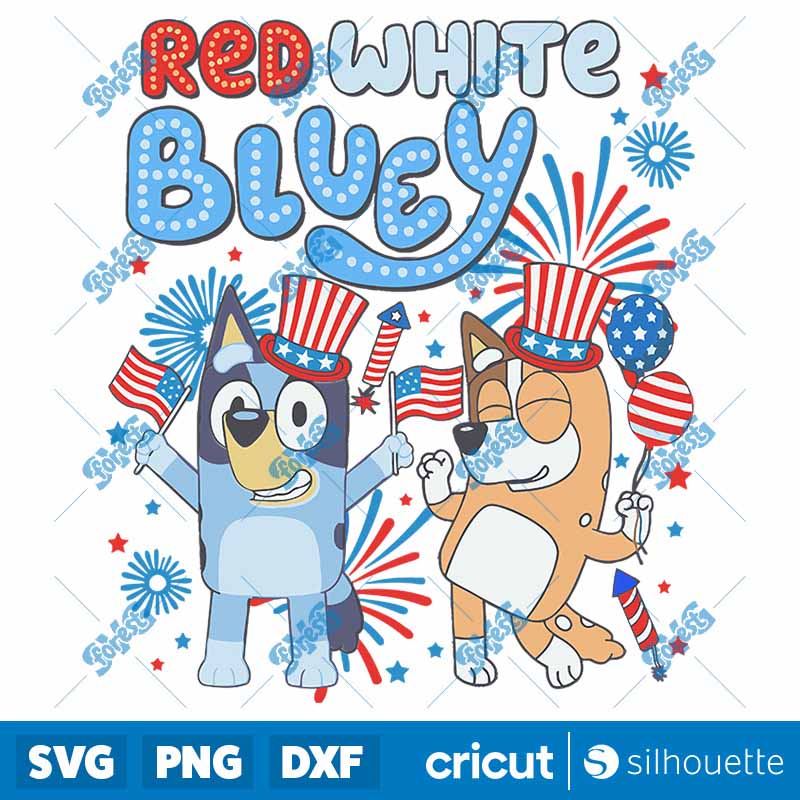 Retro Red White Bluey Party In
  the USA SVG