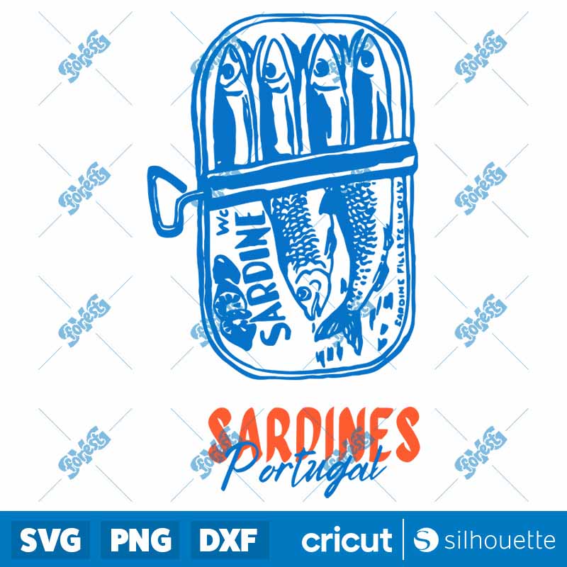 Retro Sardines Portugal Tinned
  Fish SVG