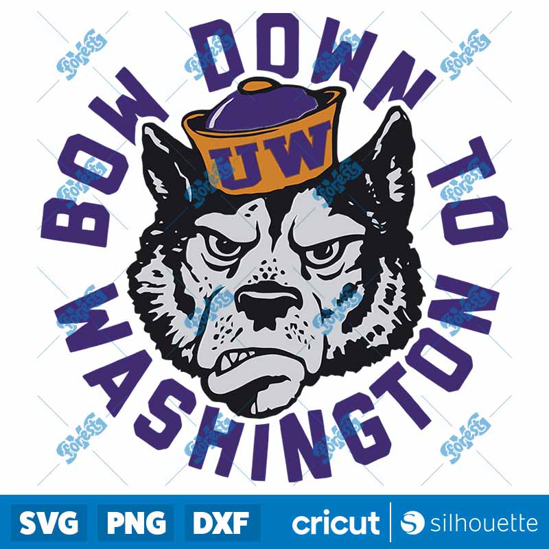 Retro Washington Huskies Bow
Down SVG