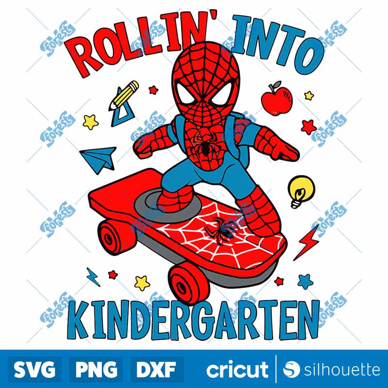 Rollin Into Kindergarten
  Cartoon Spiderman SVG