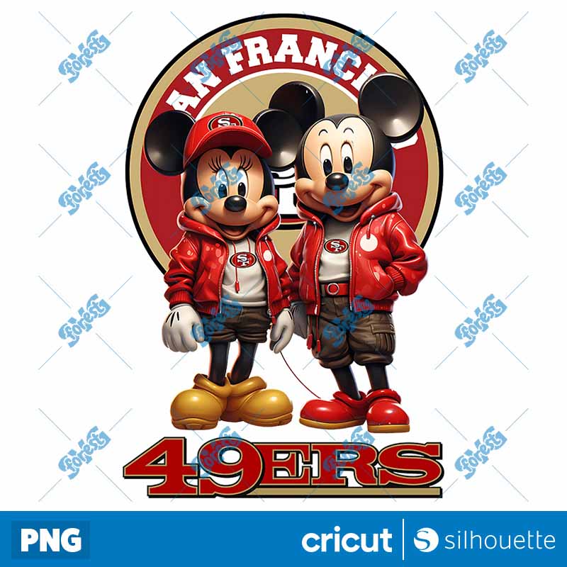 San Francisco 49ers Mickey
  Minnie NFL PNG