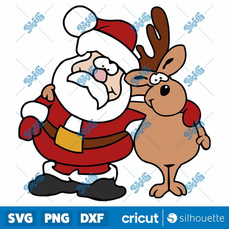 Santa And Reindeer SVG