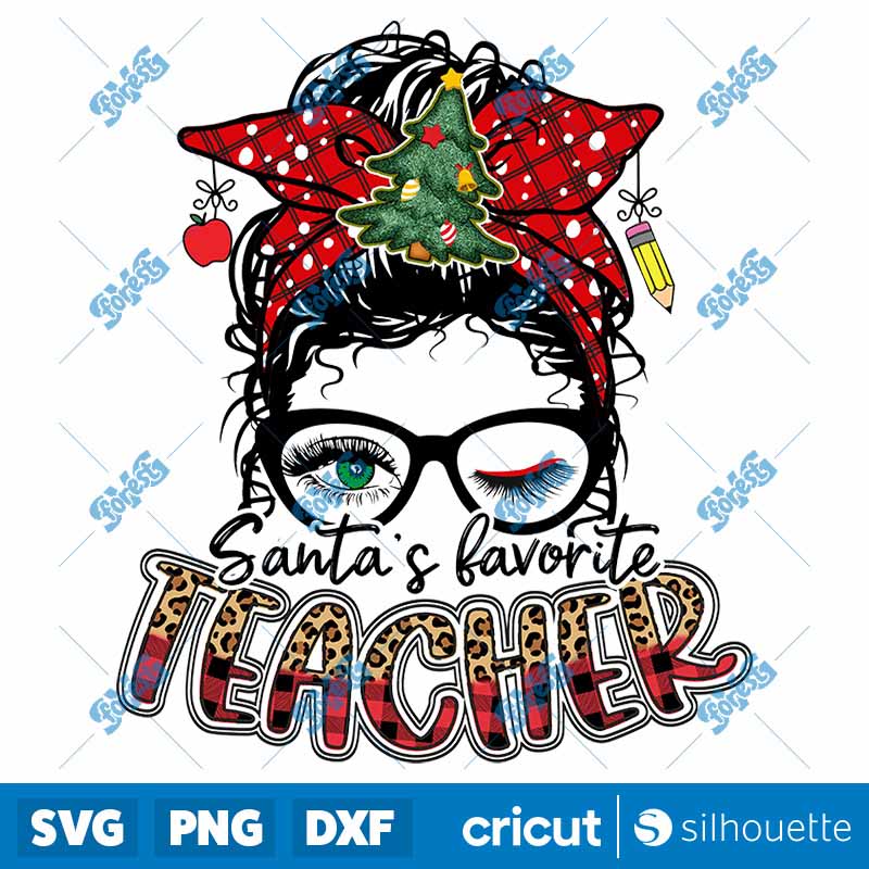 Santa Favorite Teaacher PNG