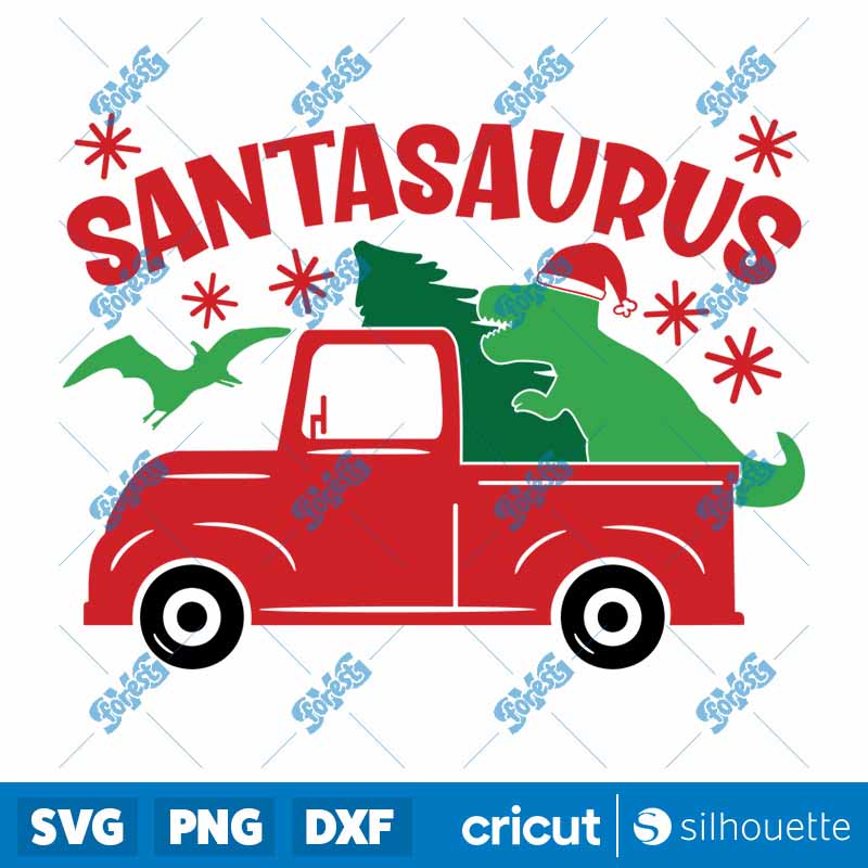 Santa Saurus Truck SVG