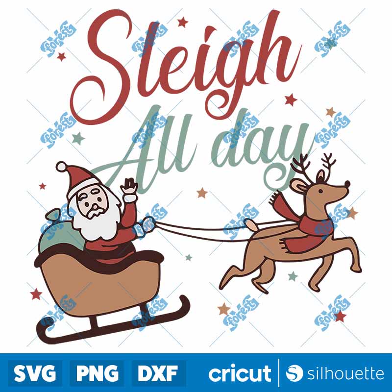 Santa Sleigh All Day SVG