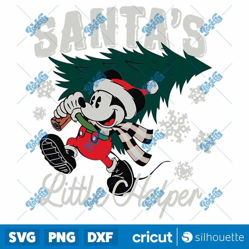 Santas Little Helper Mickey
  Christmas Tree SVG