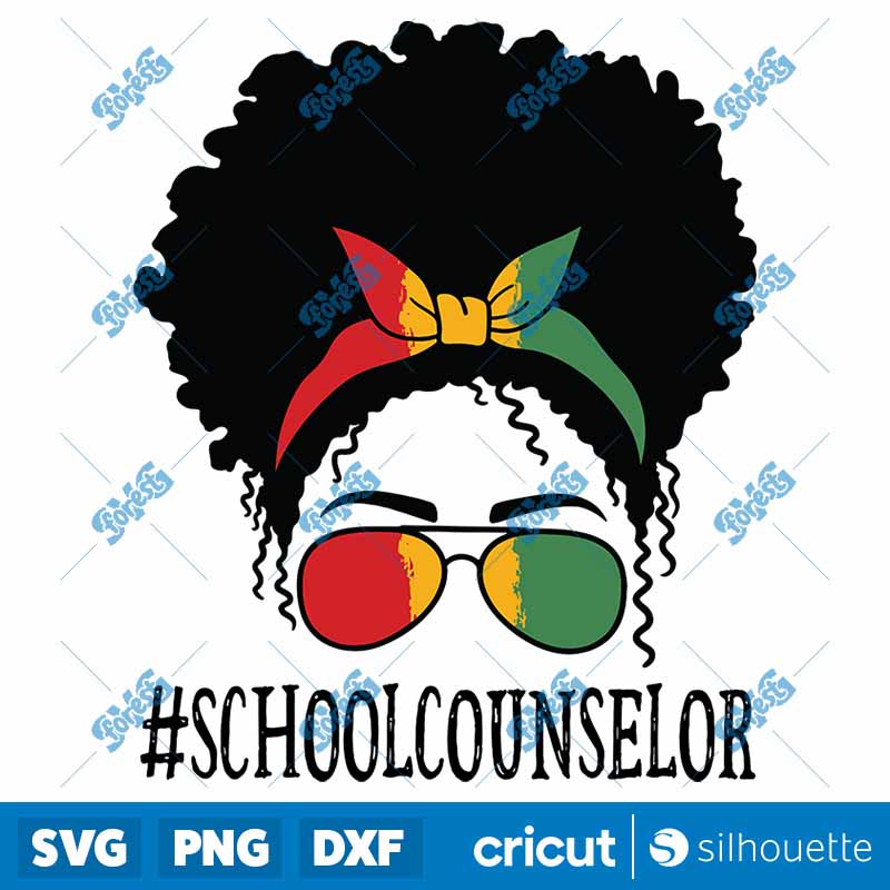 School Counselor African Women
  Messy Bun Black History Month SVG