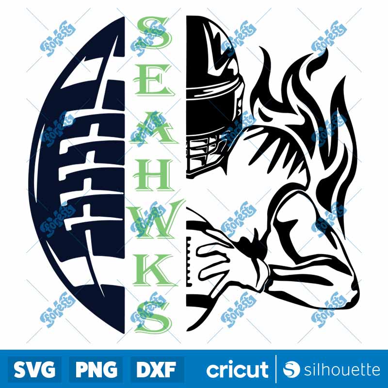 SEAHAWKS Half Football Half
  Player SVG