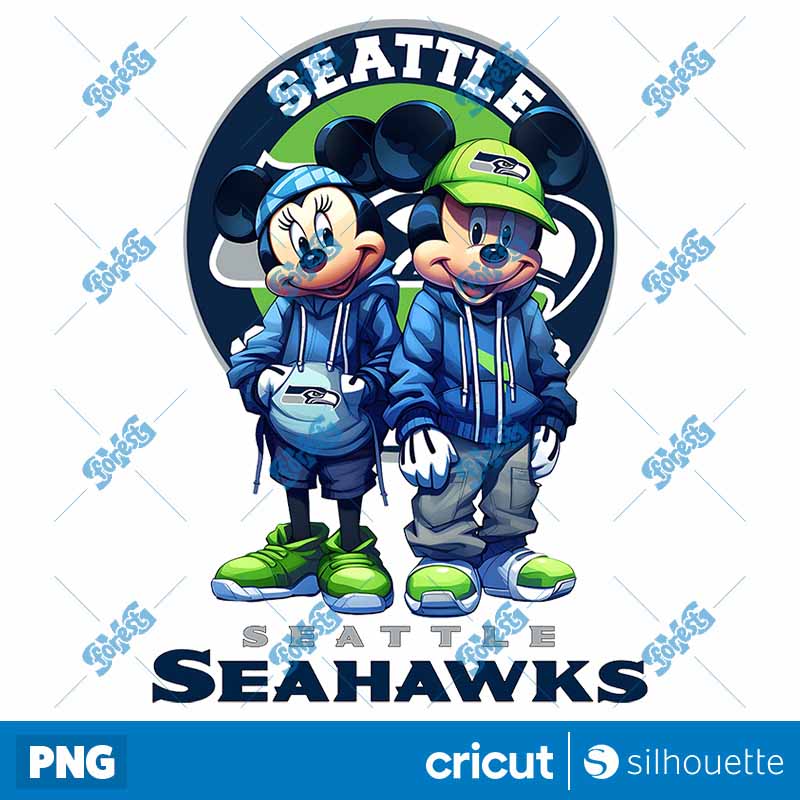 Seattle Seahawks Mickey Minnie
  NFL PNG