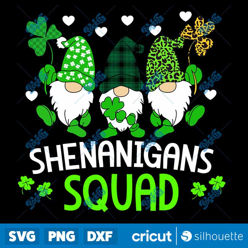 Shenanigans Squad St Patricks
  Day Gnomes Green Proud Irish SVG