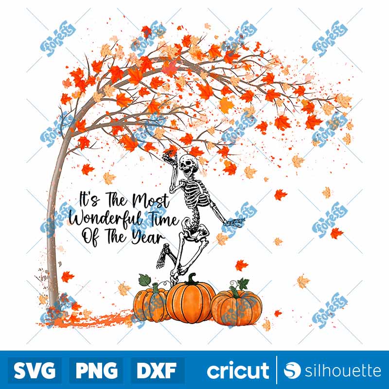 Skeleton Fall Pumpkin PNG