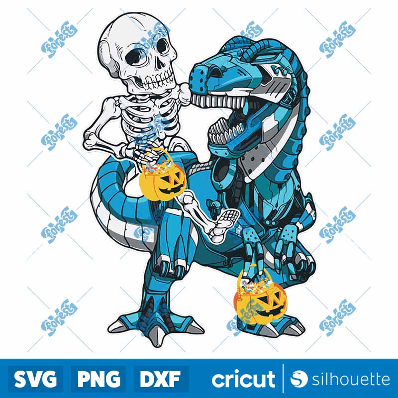 Skeleton Riding Robot
Halloween T Rex Costume SVG