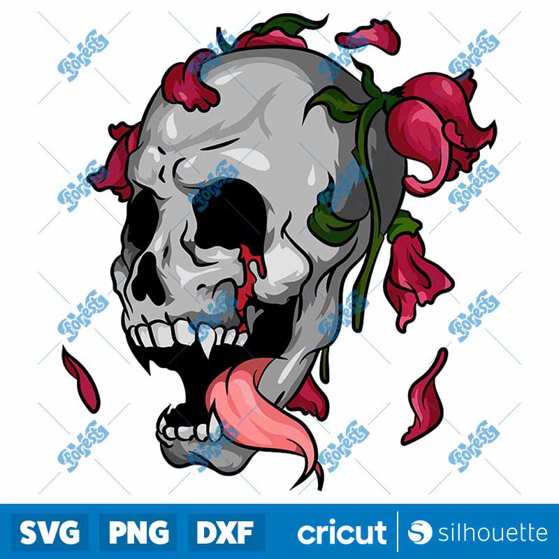 Skulls and Roses SVG