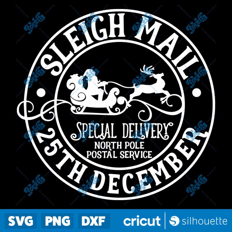 Sleigh Mail Santa SVG