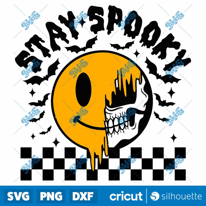 Smiley Skull Stay Spooky SVG