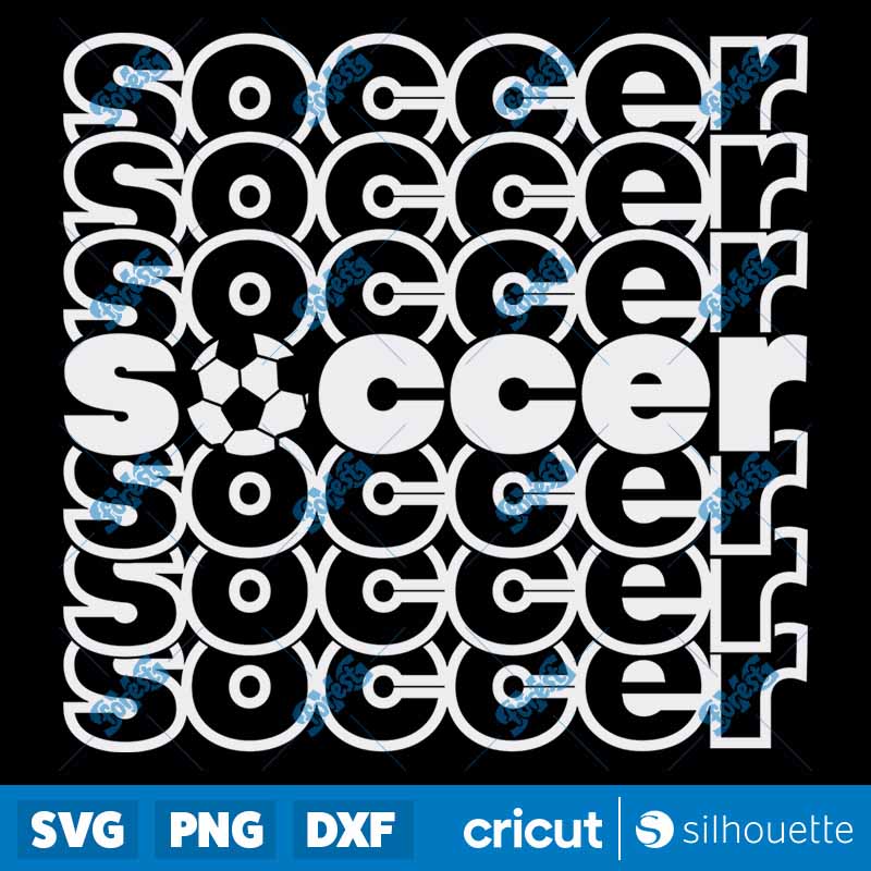 Soccer Stacked Words SVG