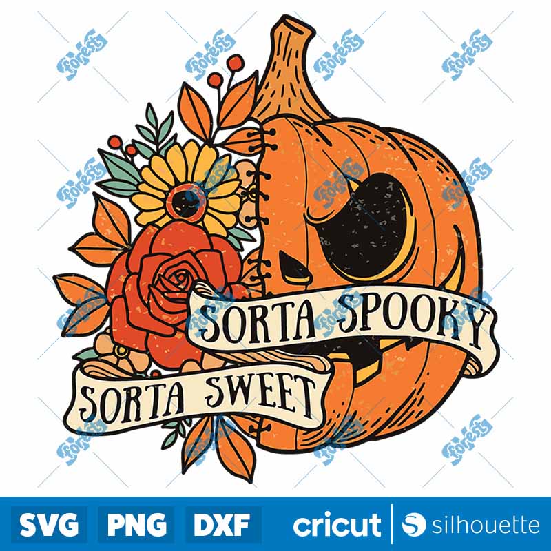 Sorta Sweet Sorta Spooky
Flower Pumpkin Halloween SVG