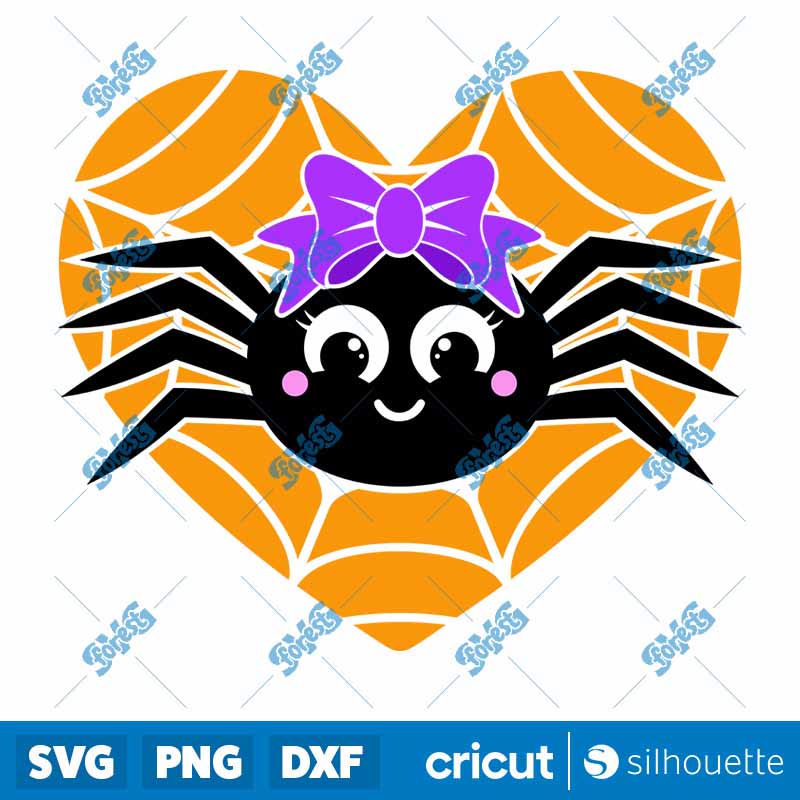 Spider Girl in a Heart Net SVG