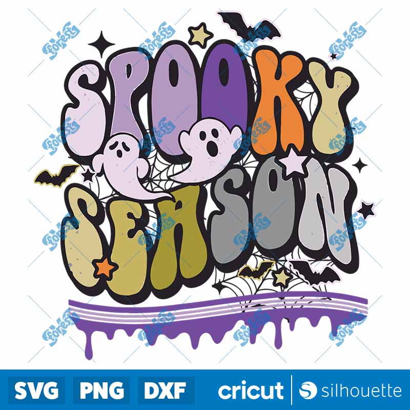 Spooky Season Retro Funny
  Halloween Cute Ghost Spooky Season SVG