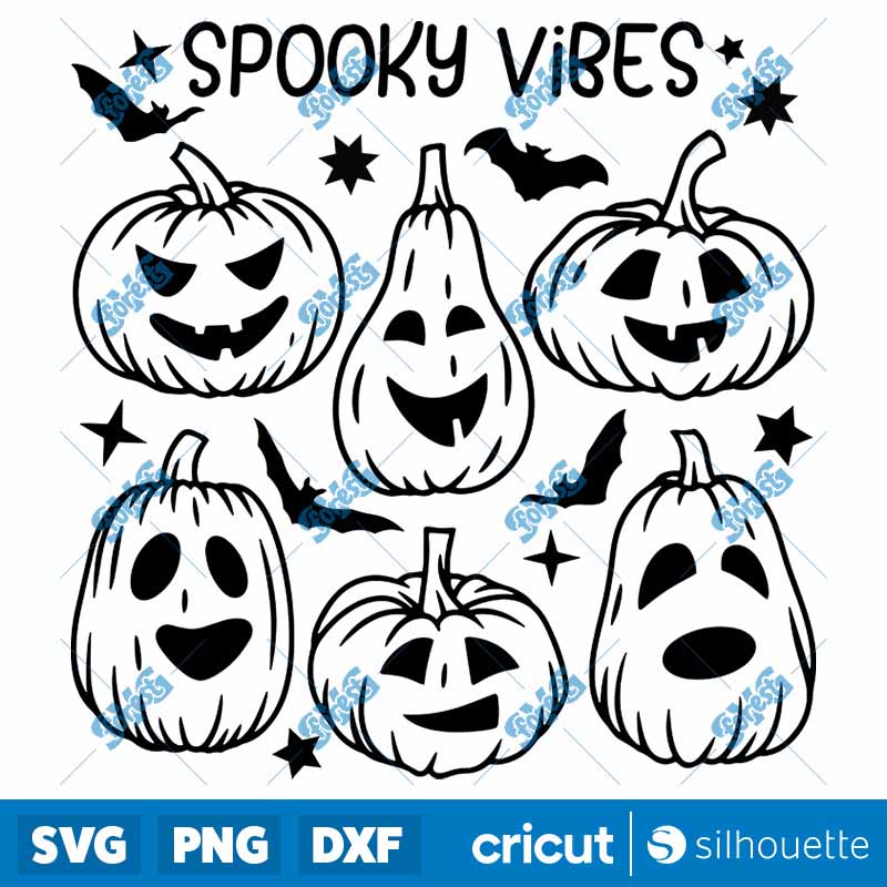 Spooky Vibes Pumpkin SVG