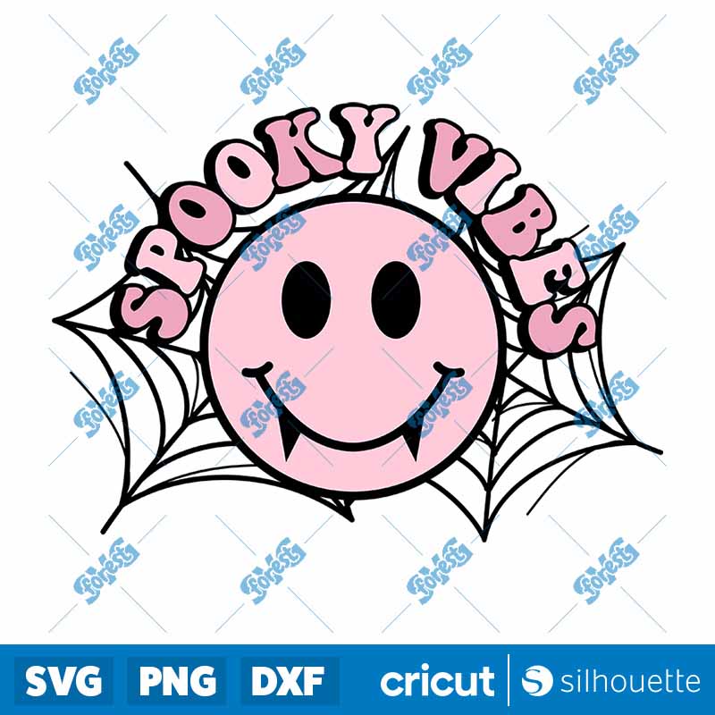 Spooky Vibes Smile Face SVG