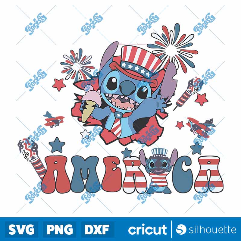 Stitch America Party In the
  USA SVG