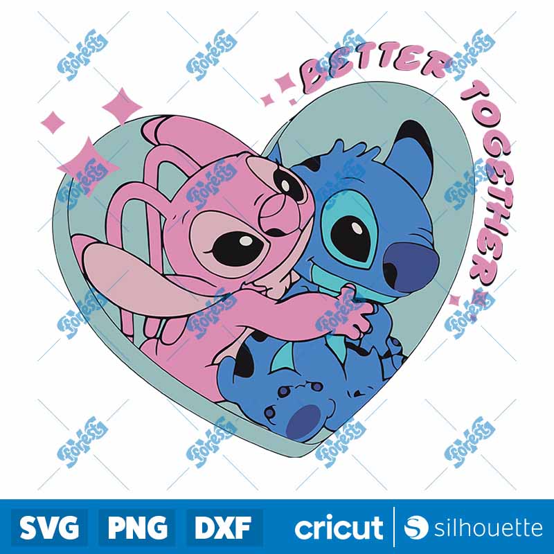 Stitch Angel Better Together
  Valentine SVG