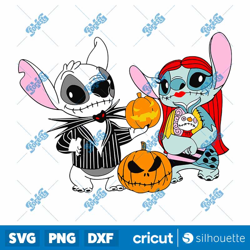 Stitch x Jack And Sally SVG