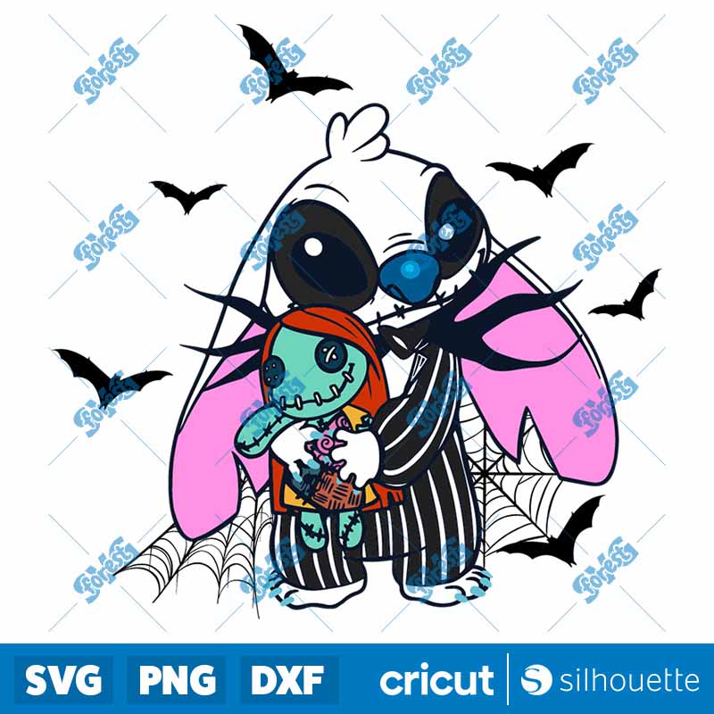 Stitch X Jack And Sally SVG