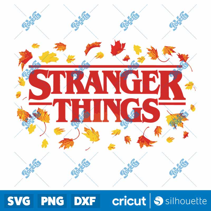 Stranger Things Halloween Fall
  Leaves Strange Logo SVG