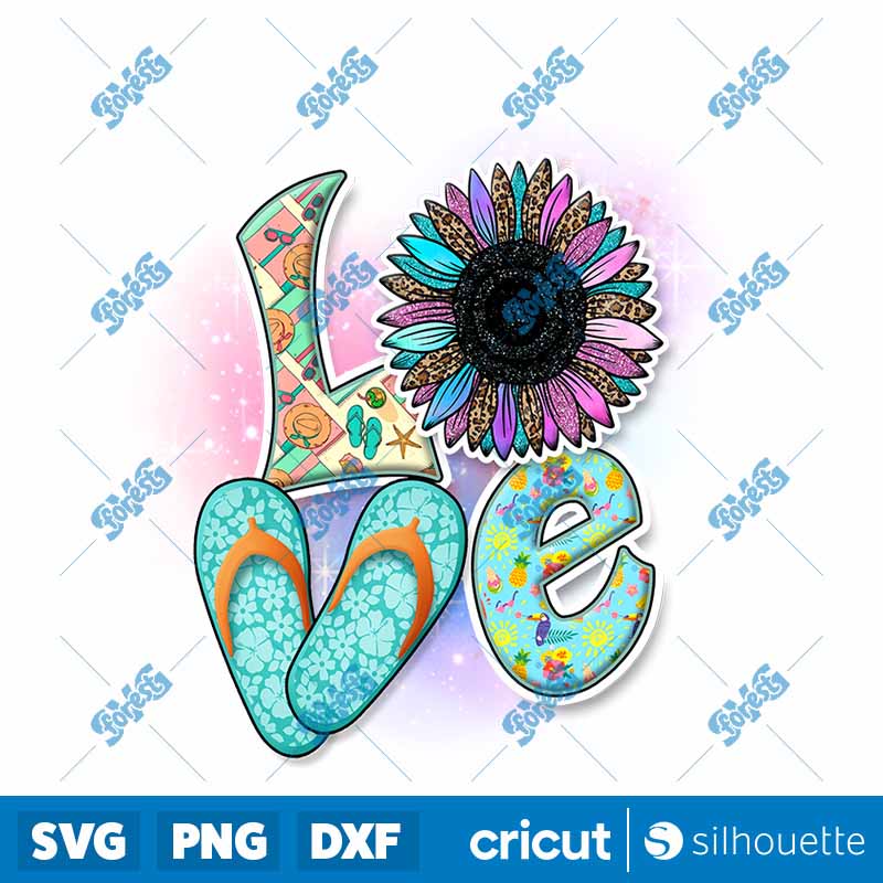 Sunflower Love Summer Beach
  PNG