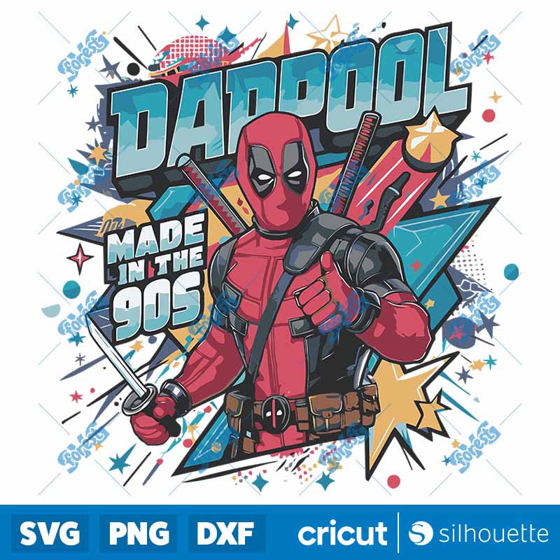 Superhero Dadpool Made In the
  90s SVG