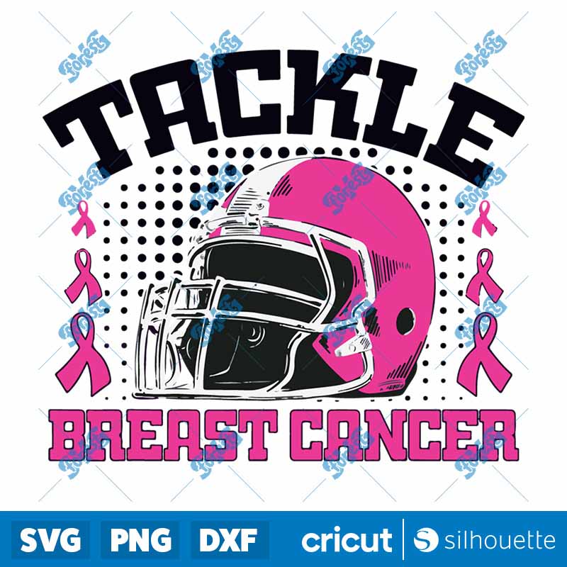 Tackle Football Breast Cancer
Awareness Pink Ribbon SVG