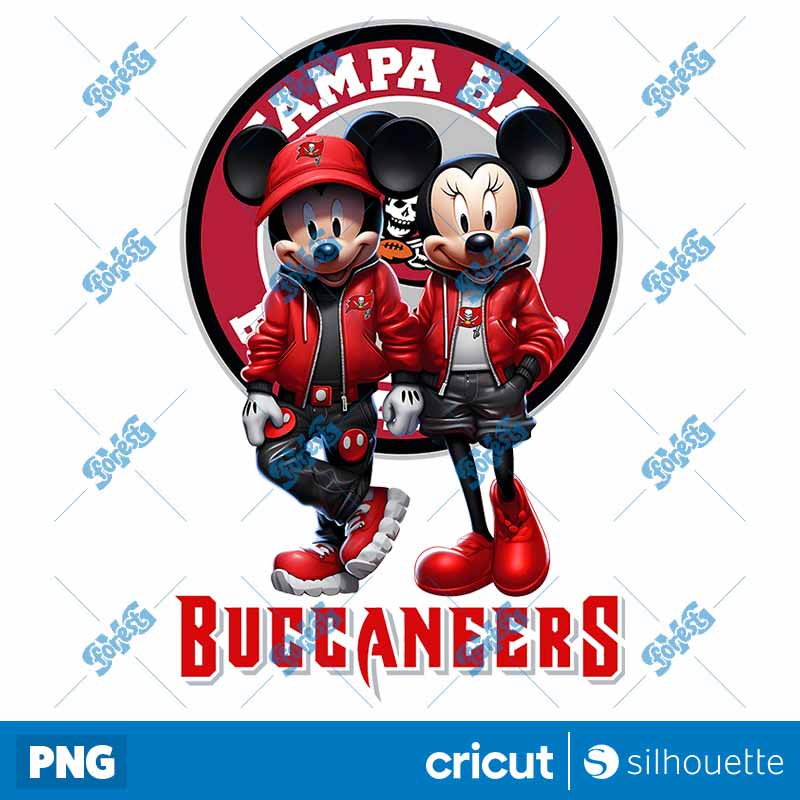 Tampa Bay Buccaneers Mickey
  Minnie NFL PNG