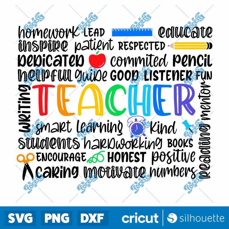 Teacher Word Art SVG