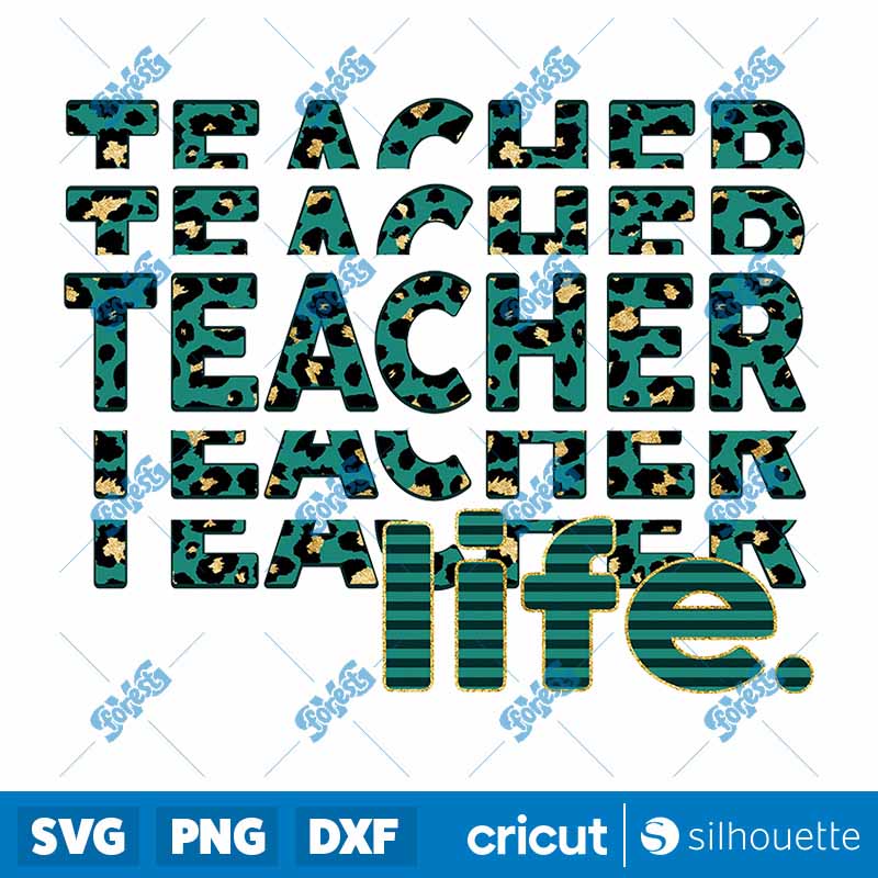 Teal and Gold Leopard Teacher
design