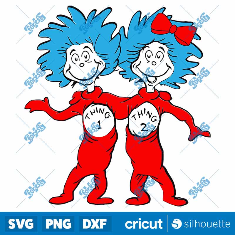 Thing 1 And Thing 2 SVG