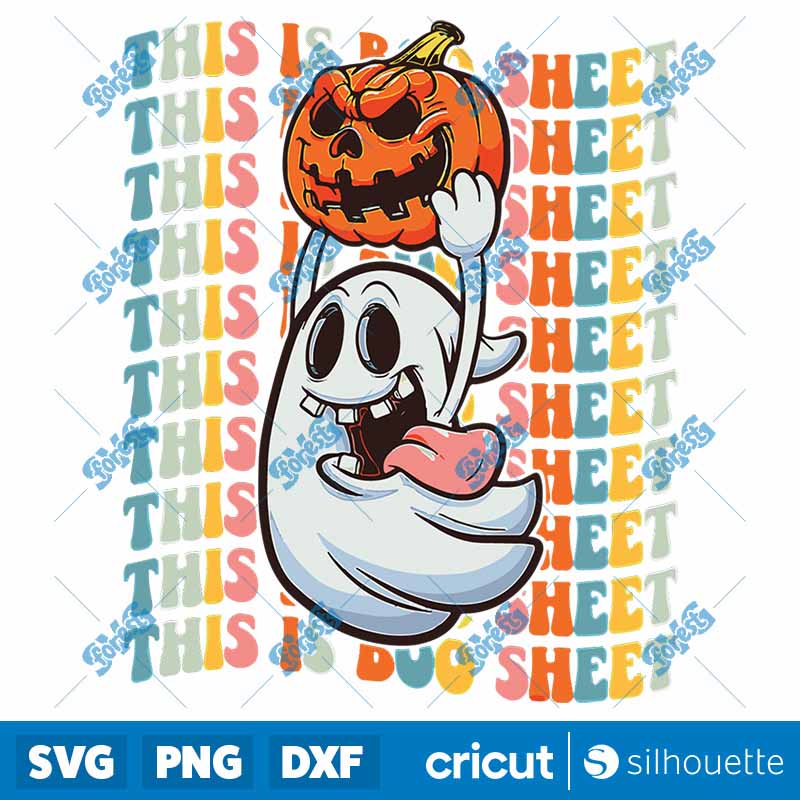 This Is Boo Sheet Pumpkin
  Ghost Retro Halloween Groovy SVG