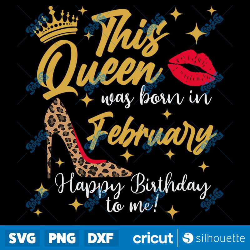 This Queen was born in
  February SVG