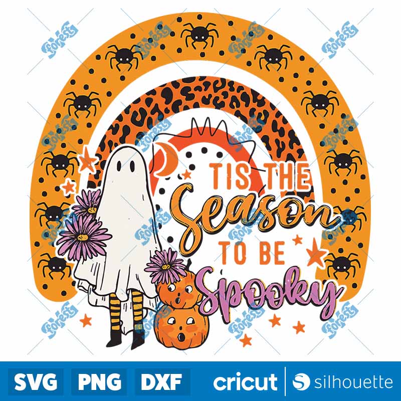 Tis The Season To Be Spooky
  Rainbow Ghouls Pumpkin Halloween SVG