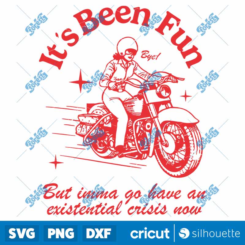 Trendy Existential Crisis
  Retro Motorcycle Girl Y2K Aesthetic SVG