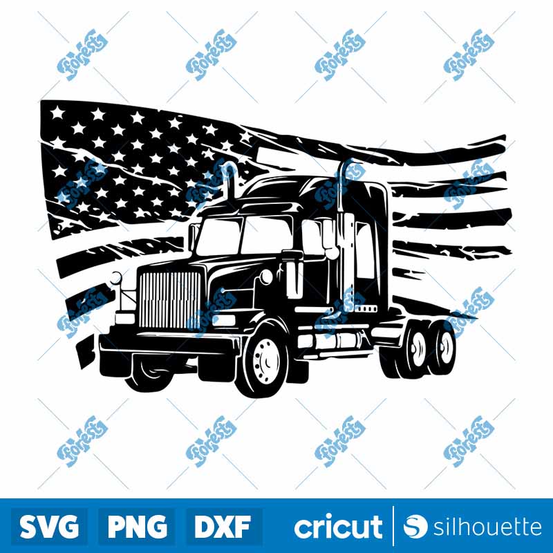 Trucker USA Flag SVG