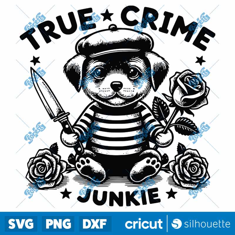 True Crime Junkie Dog SVG