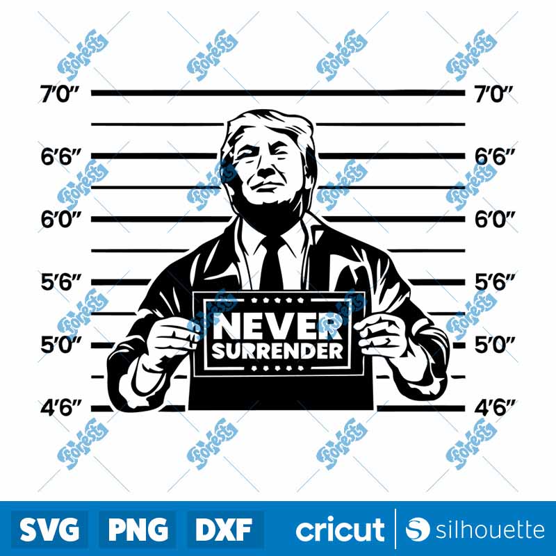 Trump Never Surrender SVG