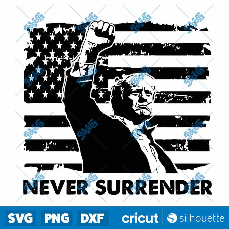 Trump Never Surrender USA Flag
SVG