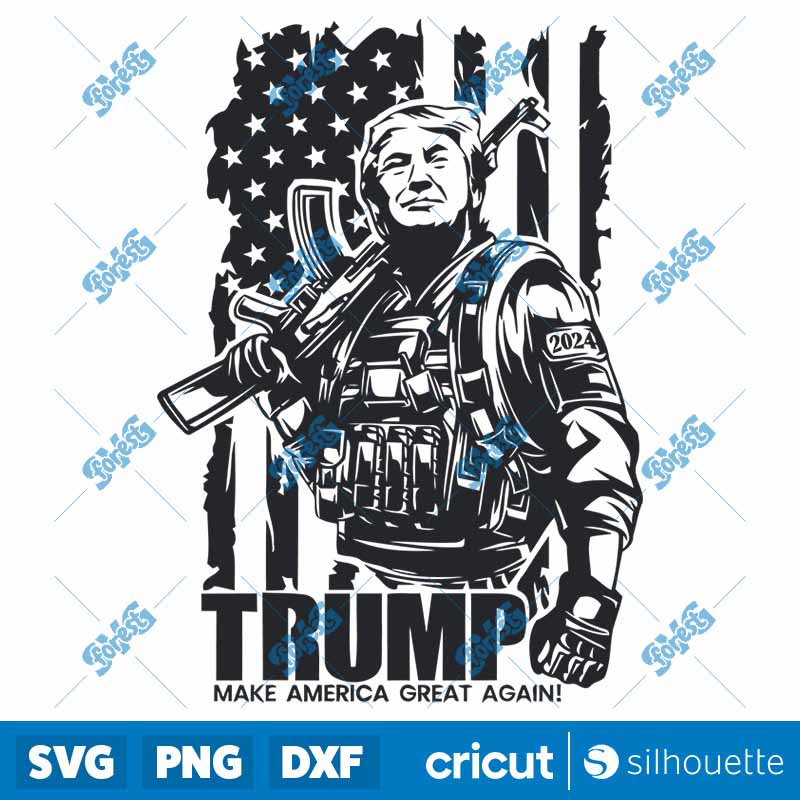 Trump Soldier American
Distressed Flag SVG