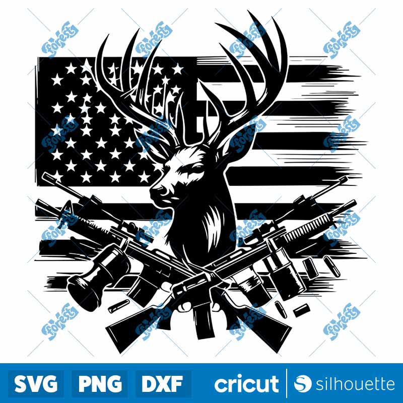 USA Deer Head SVG