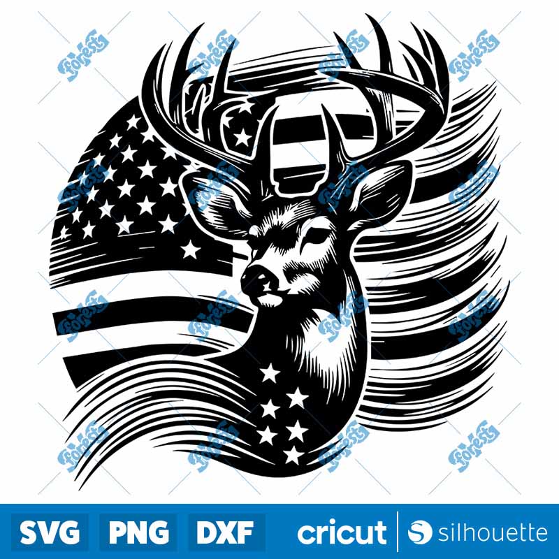 USA Deer Head SVG