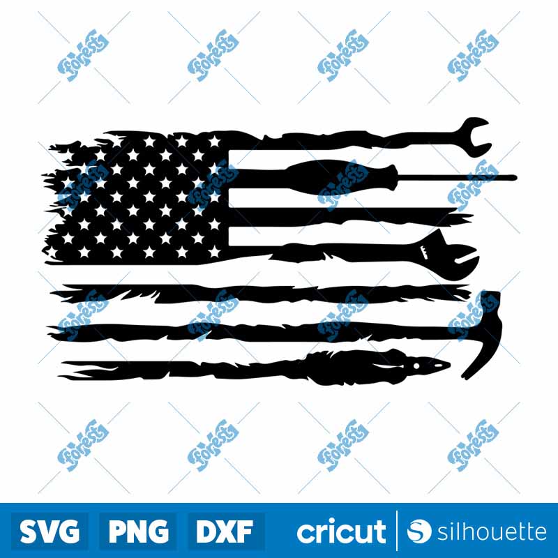 USA Flag Tools SVG