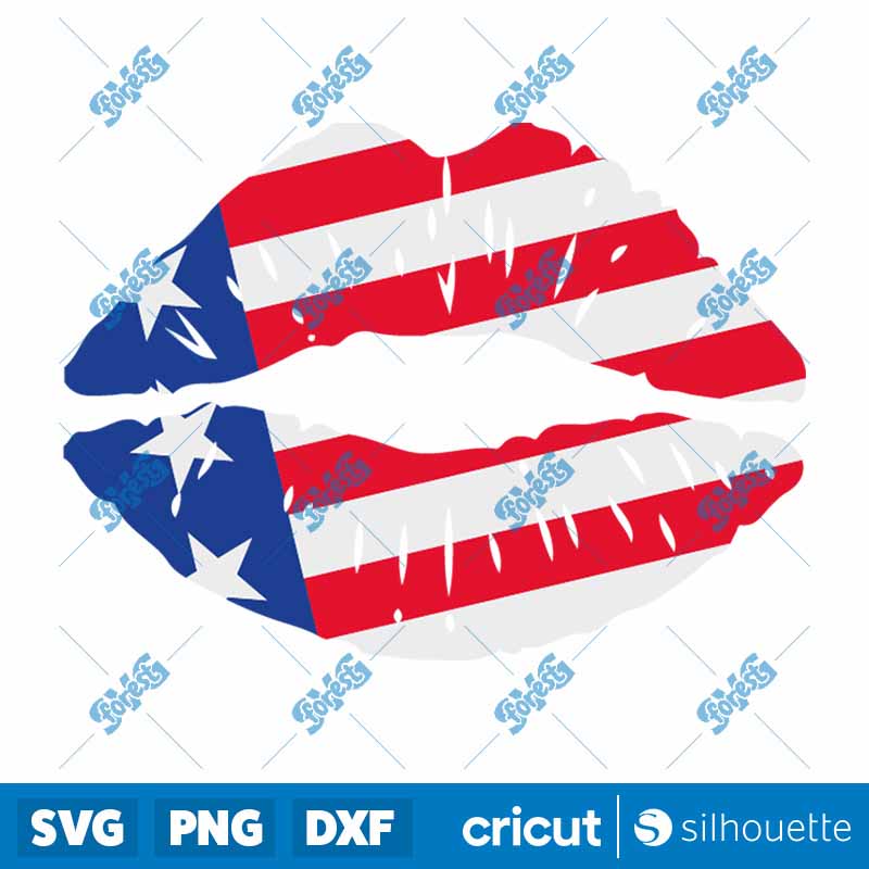 USA Lips Kiss SVG